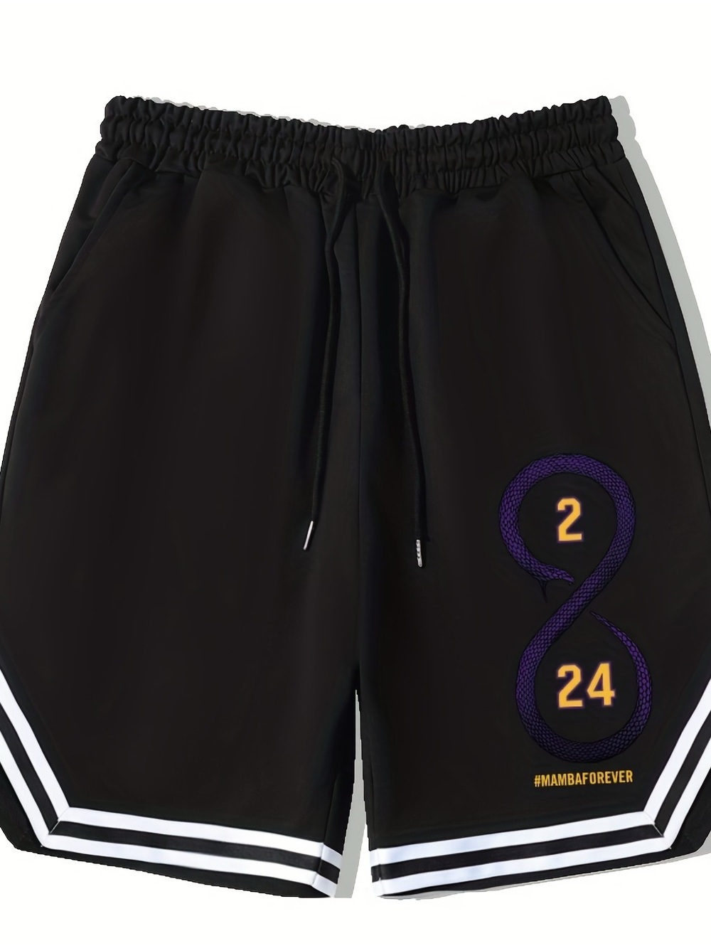 Black #24 Mamba Forever Men's Athletic Shorts